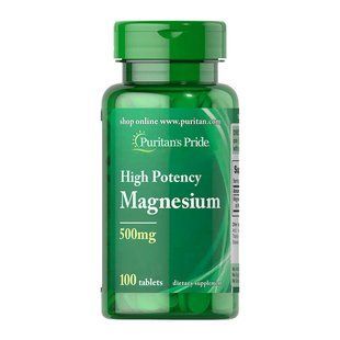 Puritan's Pride Magnesium 500 mg High Potency (100 tablets) 08810-01 фото