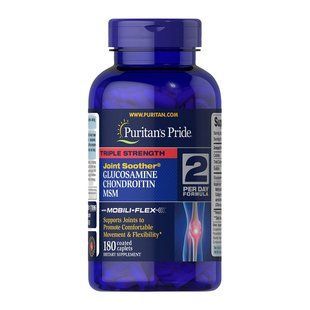 Puritan's Pride Triple Strength Glucosamine & Chondroitin with MSM (180 caplets) 10035-01 фото