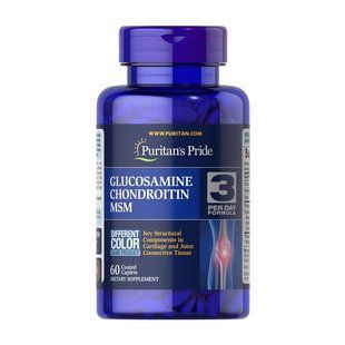 Puritan's Pride Double Strength Glucosamine, Chondroitin & MSM (60 caps) 10775-01 фото
