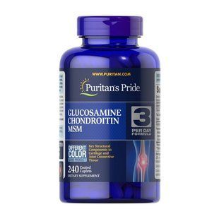 Puritan's Pride Double Strength Glucosamine, Chondroitin & MSM (240 caplets) 09101-01 фото