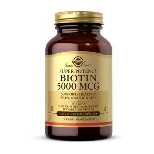 Solgar Biotin 5000 mcg (100 veg caps) 11310-01 фото