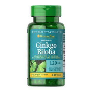 Puritan's Pride Ginkgo Biloba 120 mg (100 caps) 08820-01 фото