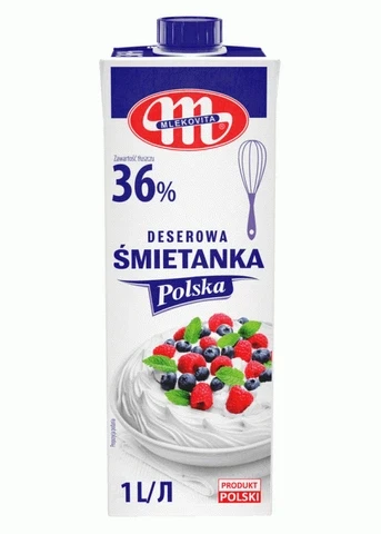 Вершки рослинні, крем 36% 1 л