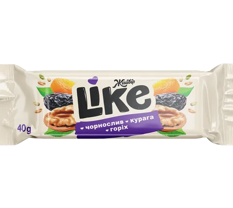 Цукерки "Like" з волоськими горіхами, курагою та чорносливом ф. 40г