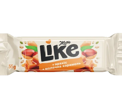Цукерки "Like" з арахісом та молочною карамеллю ф. 55г