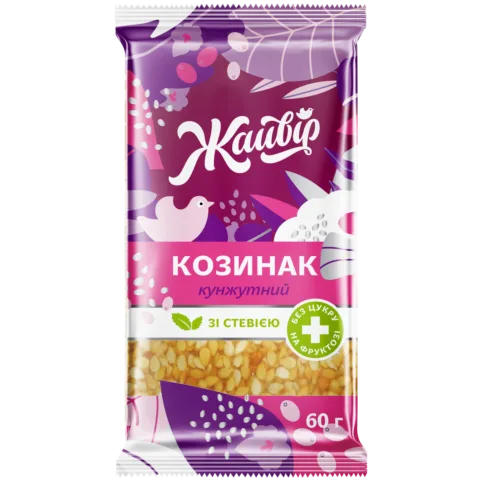 Козинак із кунжуту на фруктозі зі стевією 60 г (шоубокс 20 шт) оптом